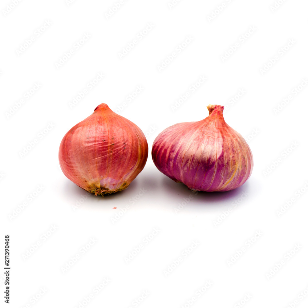 Fototapeta premium Fresh onion red isolated on the white background.