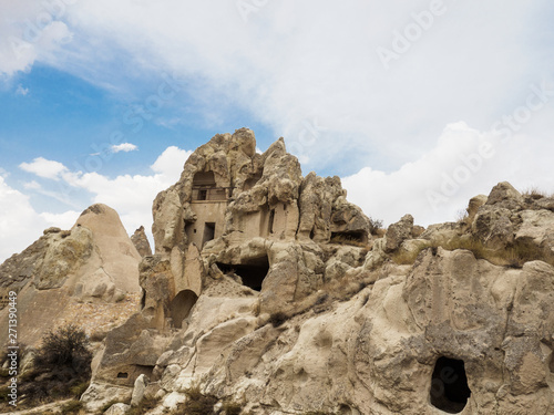 The cave city of Goreme or the open air museum in Cappadocia, Turkey, which is a unique attraction for tourists visiting Turkey. © Artaporn Puthikampol