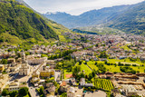 Tirano - Valtellina (IT) - Vista aerea della Città e del Santuario della Beata Vergine 