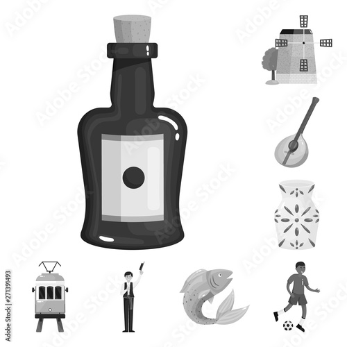 Vector design of  and traditional symbol. Set of  and historic stock symbol for web.