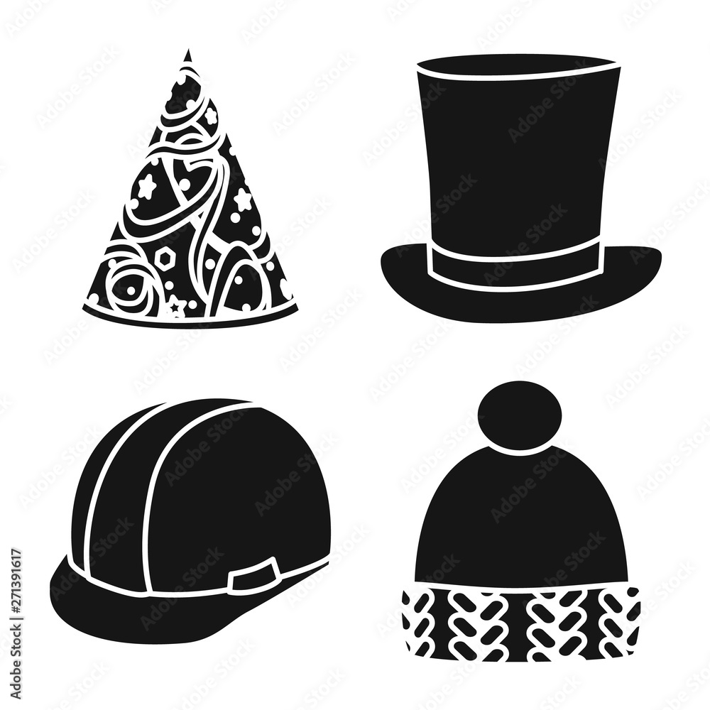 Vector illustration of beanie and beret symbol. Set of beanie and napper stock symbol for web. Vector illustration of beanie and beret symbol. Set of beanie and napper stock symbol for web.