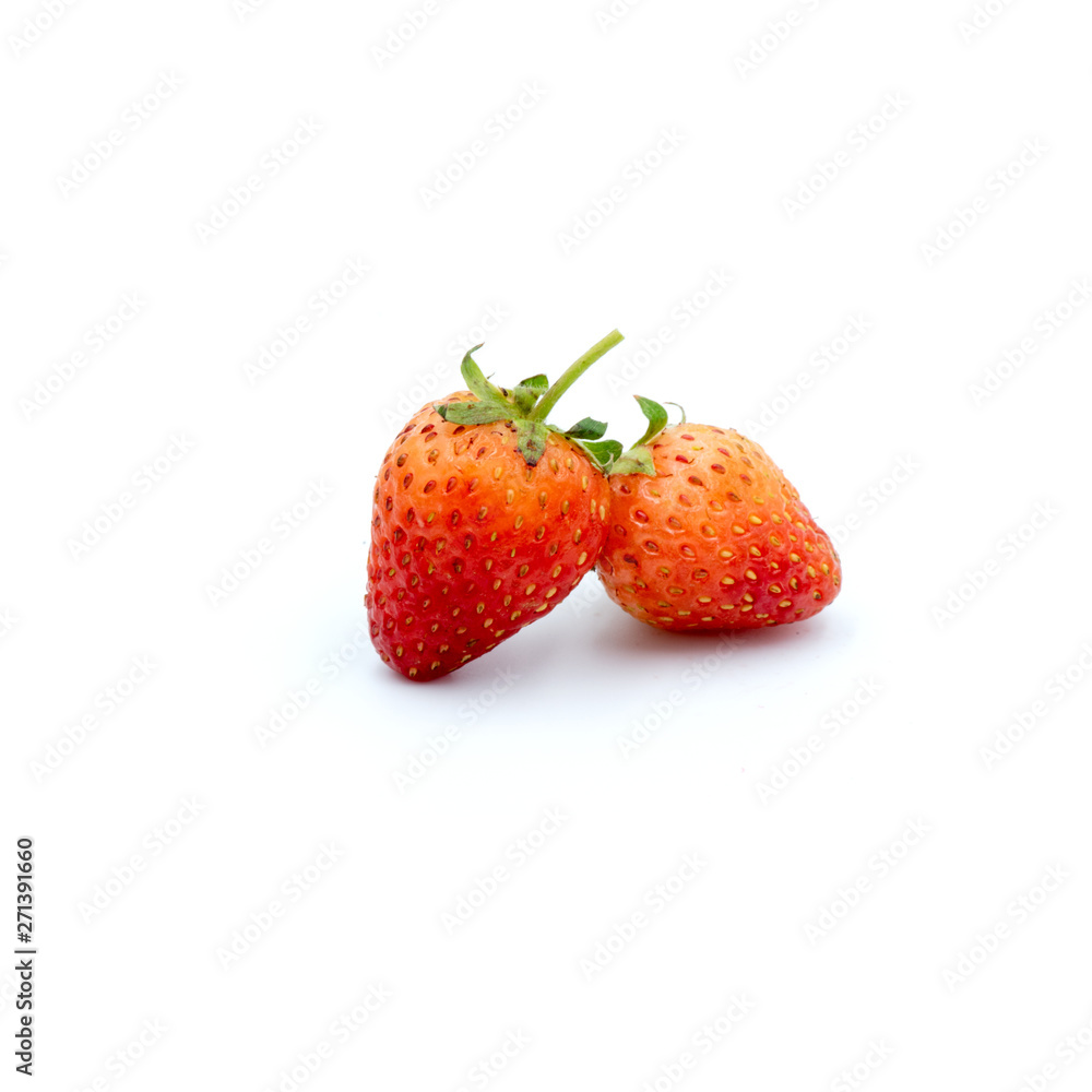 Organic strawberries Fresh Isolated on the white background. Organic strawberries Fresh Isolated on the white background.