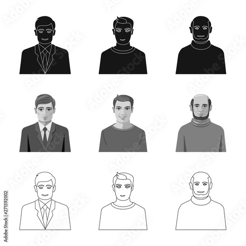 Vector illustration of hairstyle and profession  icon. Collection of hairstyle and character  stock vector illustration.