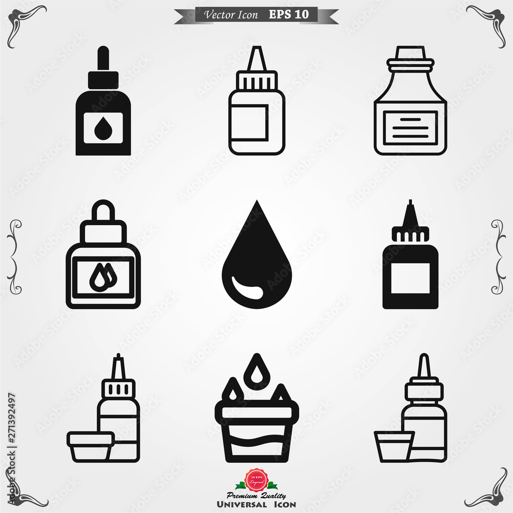 Quill ink icon logo, illustration, vector sign symbol for design Quill ink icon logo, illustration, vector sign symbol for design