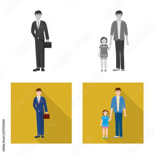 Vector design of character and avatar  icon. Collection of character and portrait stock symbol for web.
