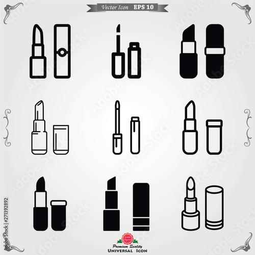 Lipstick icon, flat logo of lipstick, vector sign symbol for design