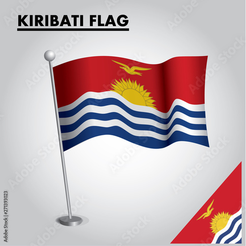 National flag of KIRIBATI on a pole
