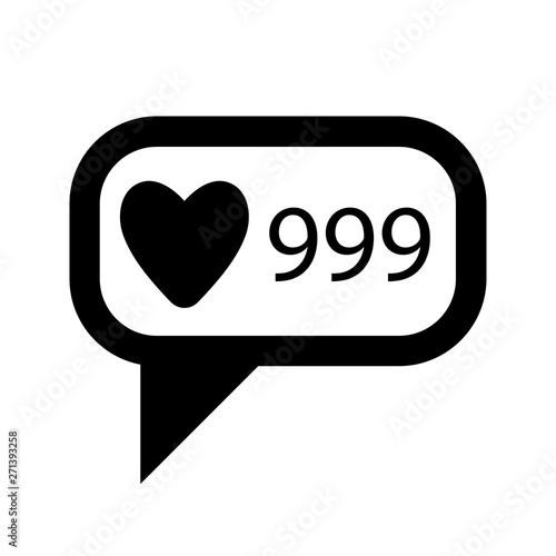 Vector flat like icon with heart for design