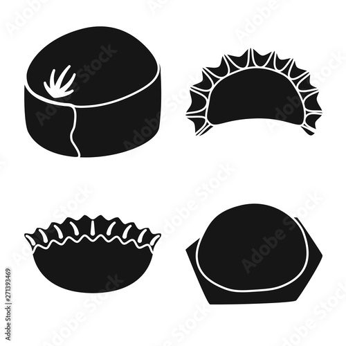 Isolated object of cuisine  and appetizer sign. Set of cuisine  and food  stock vector illustration.