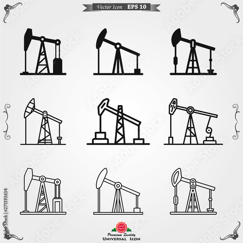 Oil pump icon logo, illustration, vector sign symbol for design