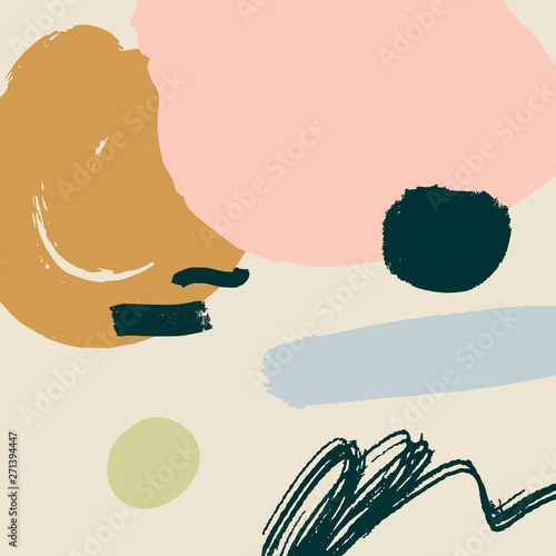Mid century modern abstract art. Scandinavian style print. Nordic design for interior and other. Vector EPS