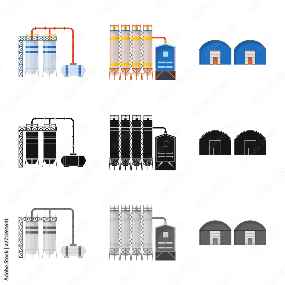 Isolated object of production and structure logo. Set of production and technology stock symbol for web.