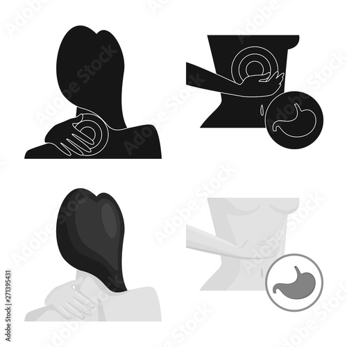 Vector design of hospital and rendering logo. Set of hospital and help vector icon for stock.