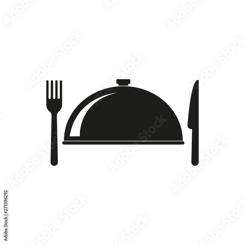 Hot lunch icon. Simple vector illustration