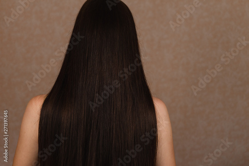 Long dark hair girl from the back