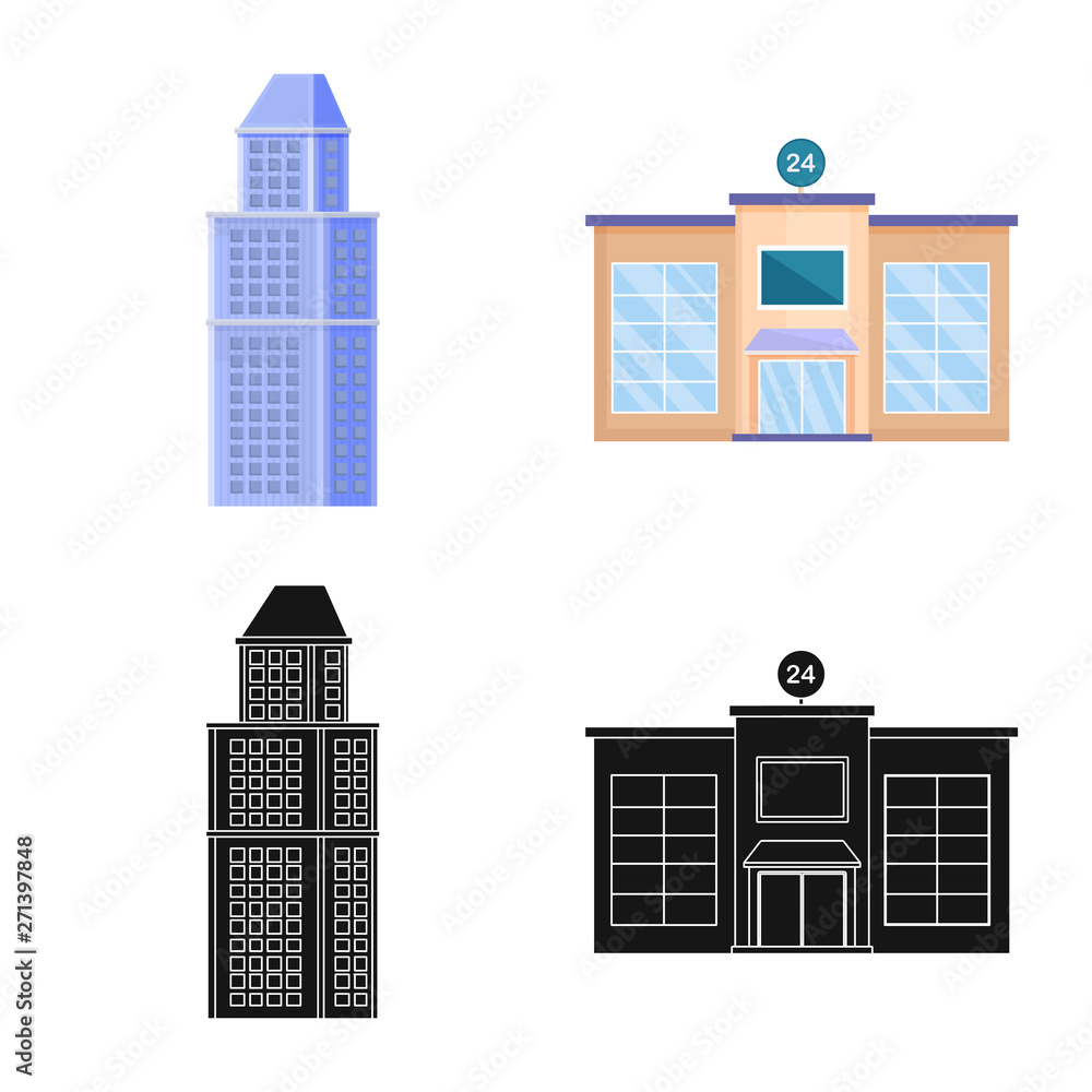 Vector illustration of municipal and center logo. Set of municipal and estate   stock symbol for web.