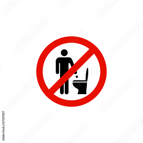 Do not throw trash or paper in the toilet red prohibition sign. No throwing paper or rubish circle vector symbol.