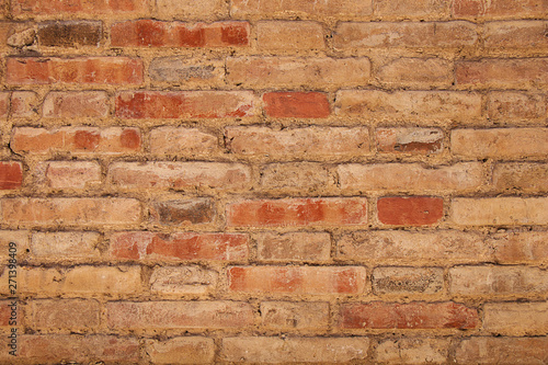 Texture, background. Old red brick wall
