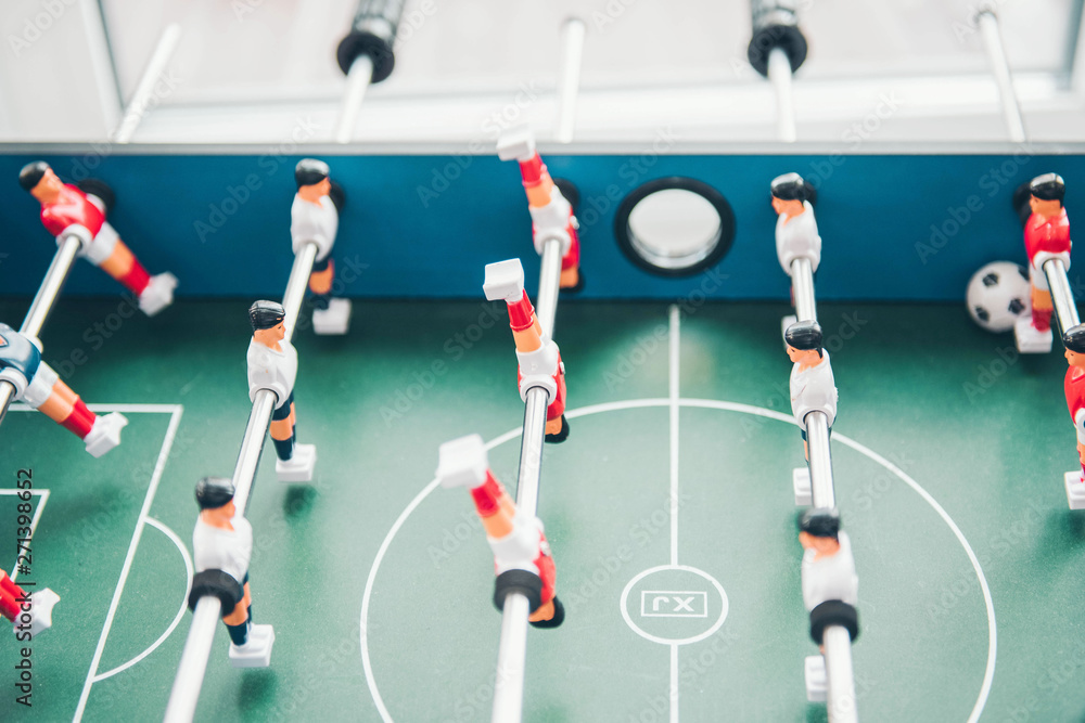 Fototapeta premium Close-up of Table football soccer game. Board game.