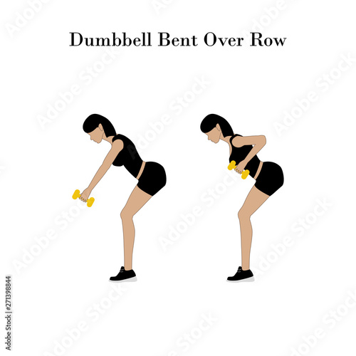 Dumbbell bent over row exercise