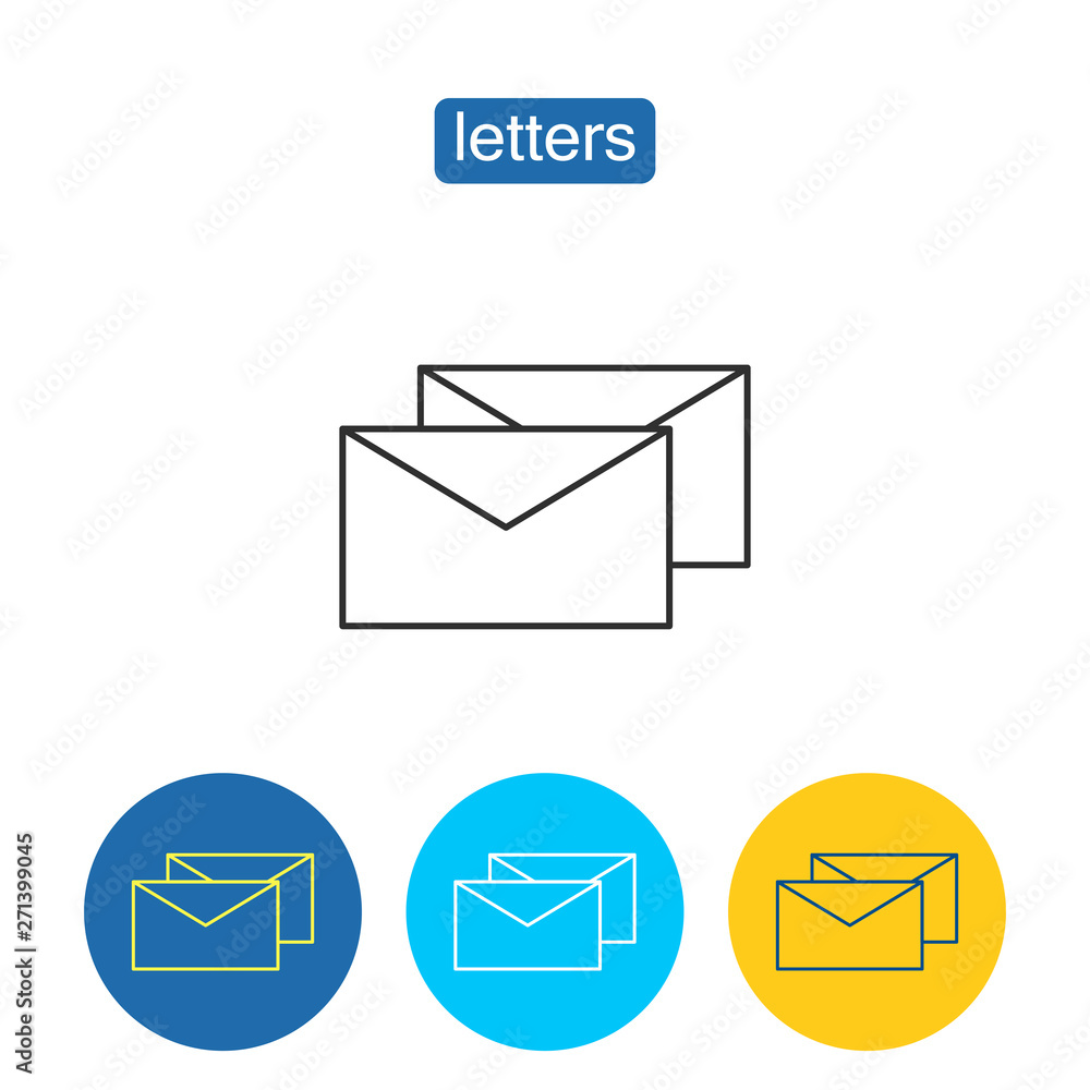 Commercial mailing outline icons set. Commercial mailing outline icons set.