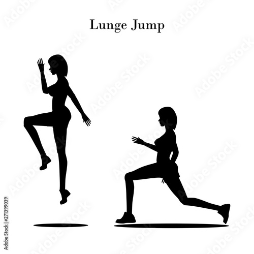 Lunge jump exercise silhouette