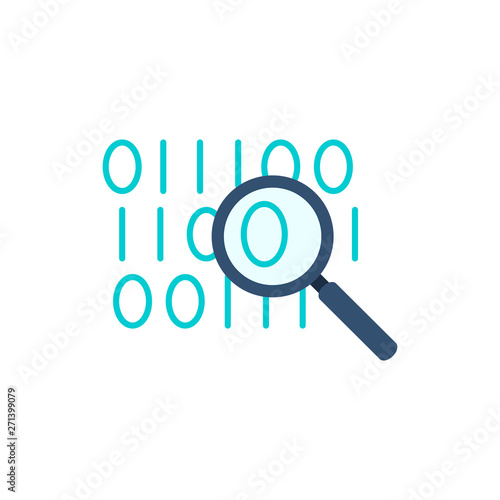 Bit byte flat icon.