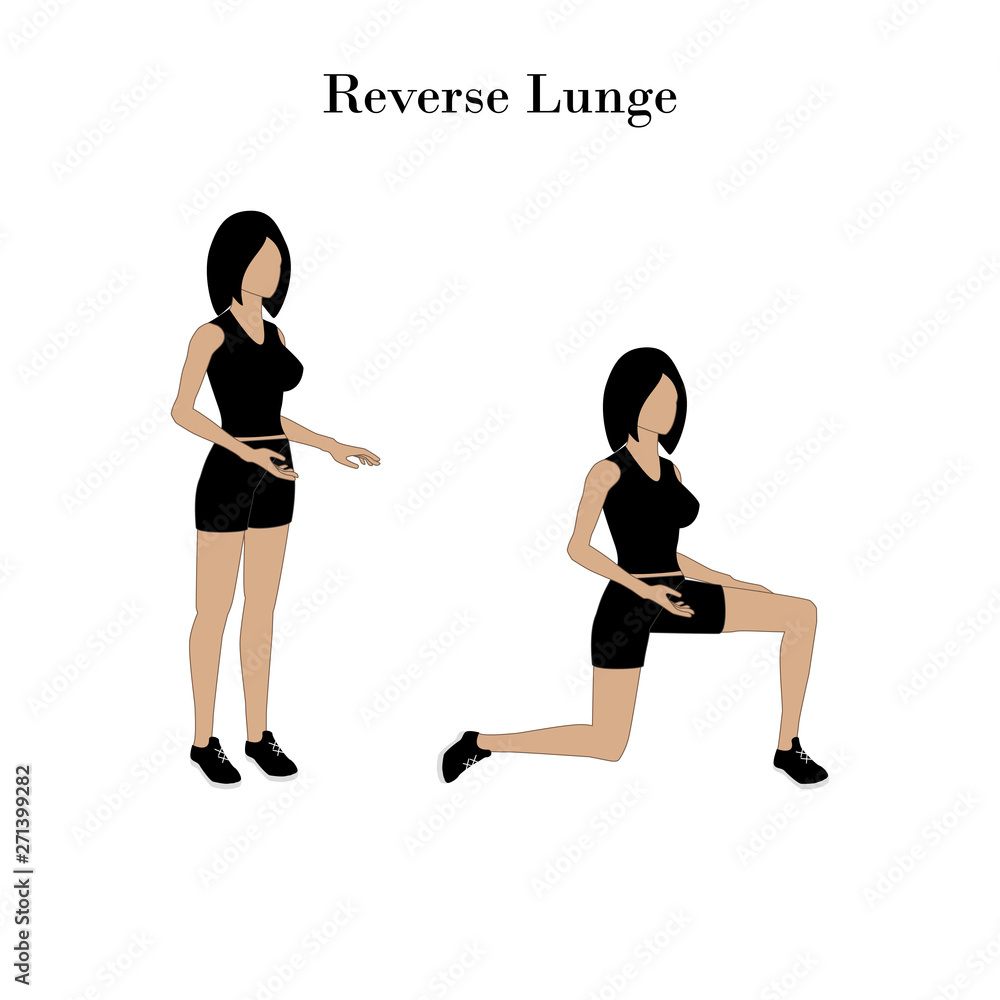 Reverse lunge exercise Reverse lunge exercise