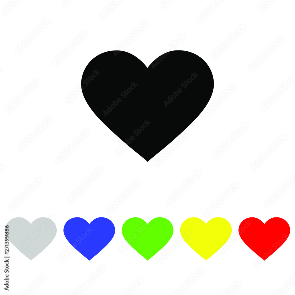 Black heart icon, love icon