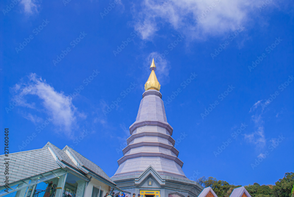 The great holy relics pagoda in Doi Inthanon National Park Chiang Mai, Thailand