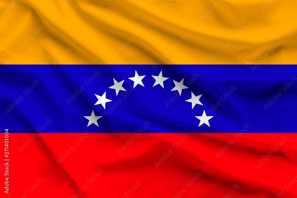 silk national flag of Venezuela with folds silk national flag of Venezuela with folds