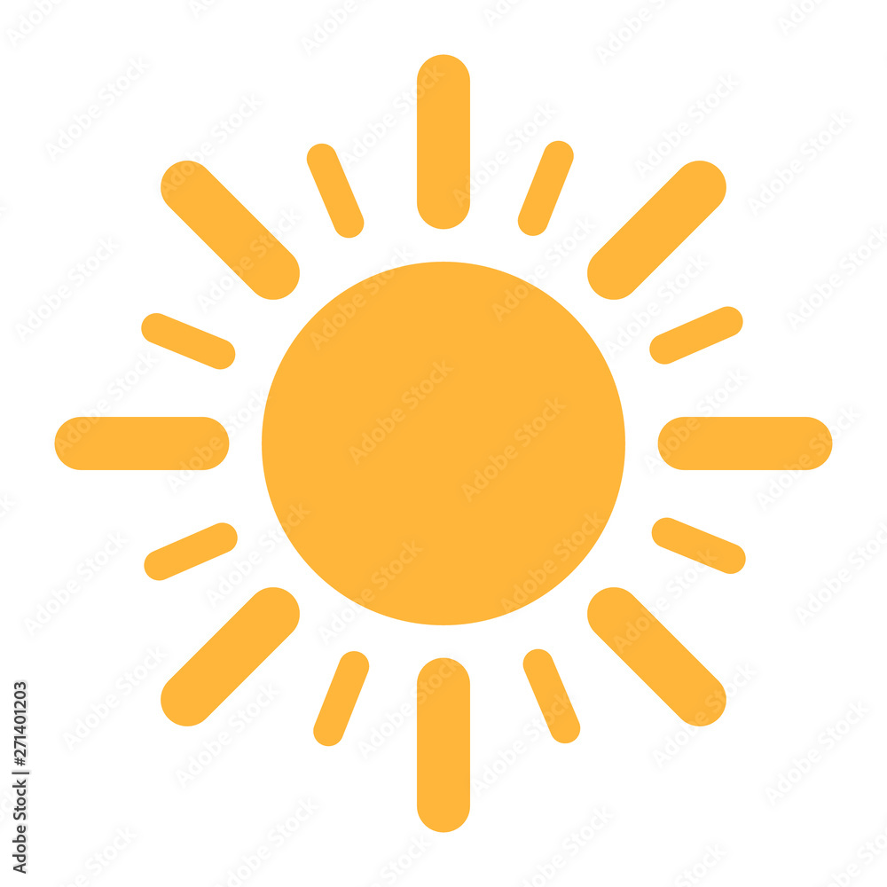 Simple sun shining flat design icon Simple sun shining flat design icon