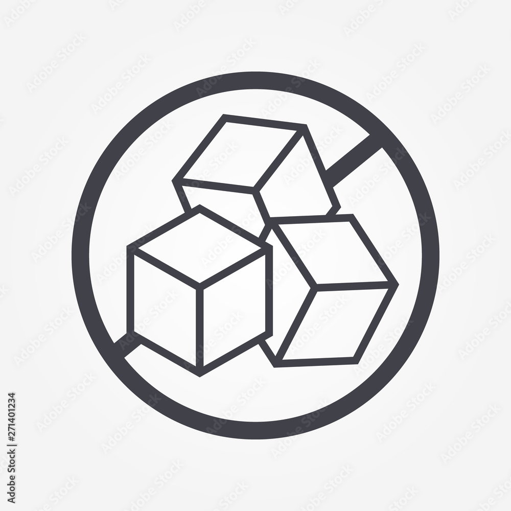 Sugar free label for no sugar added product package icon Sugar free label for no sugar added product package icon