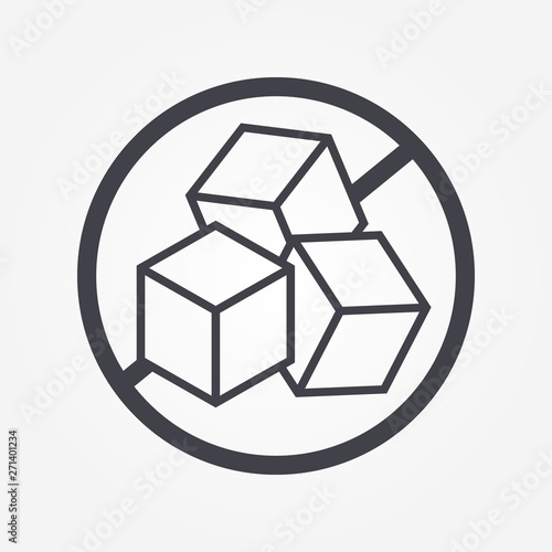 Sugar free label for no sugar added product package icon