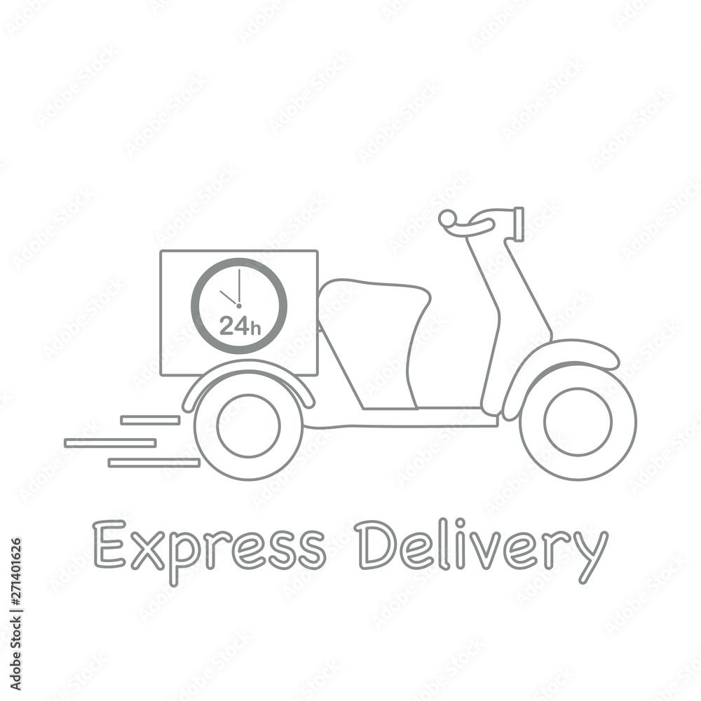 Delivery motorbike. Fast and convenient shipping. Delivery motorbike. Fast and convenient shipping.