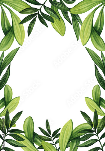 Card Template with Lush Foliage