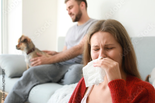 Woman suffering from pet al...