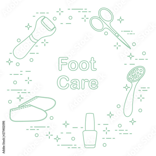 Tools for pedicure. Personal care.