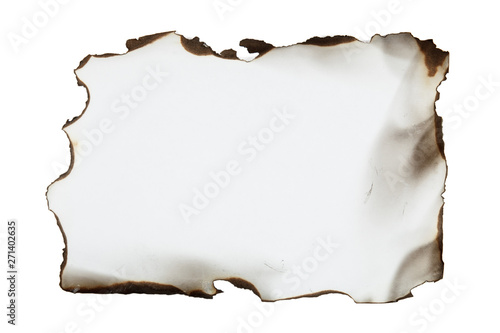 isolated scorched paper