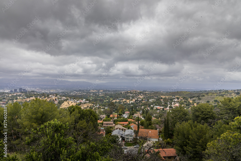 Cloudy Landscape From Top Of Topanga Overlook