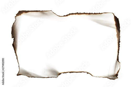 isolated scorched paper