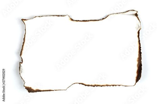 isolated scorched paper