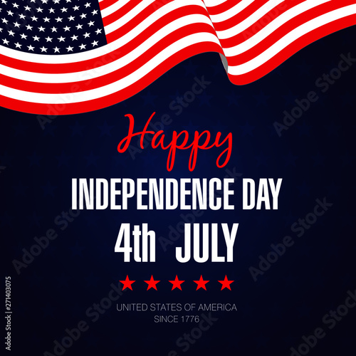 Fourth of July Independence Day. Vector illustration. 4th of July, Happy