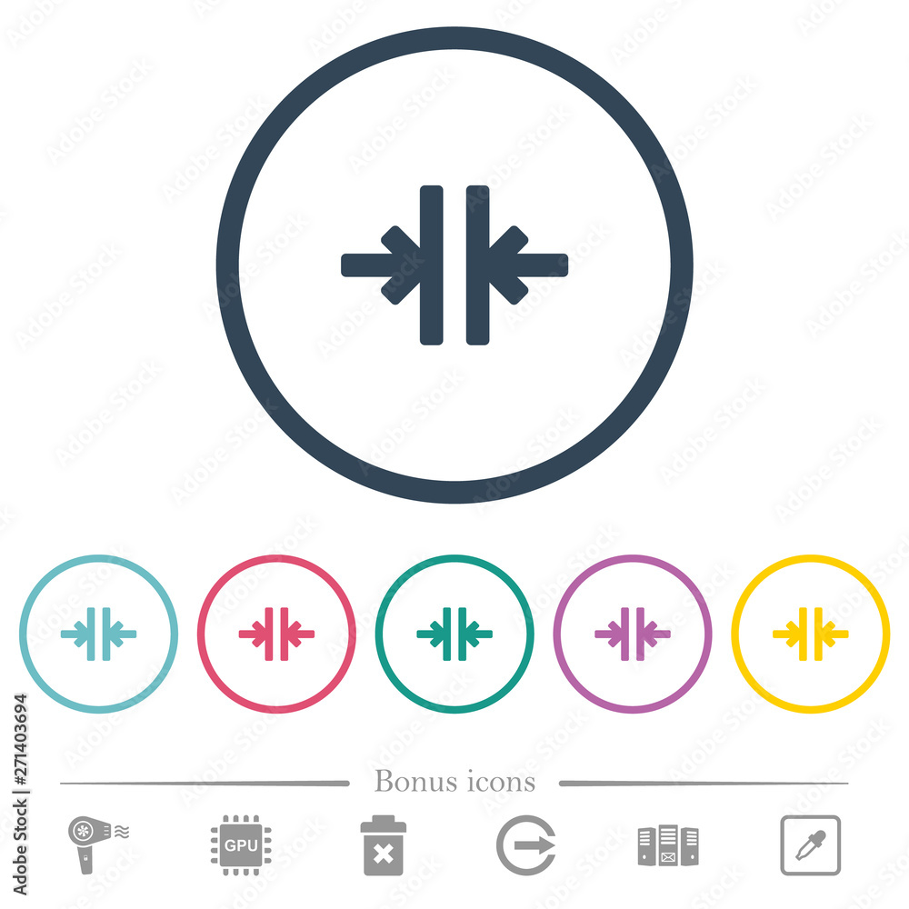 Vertical merge tool flat color icons in round outlines Vertical merge tool flat color icons in round outlines