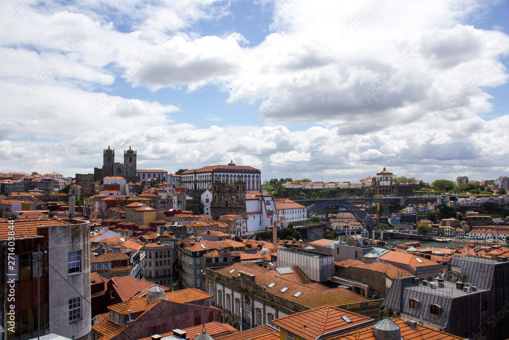 Porto old town landscape. Visit Portugal concept.