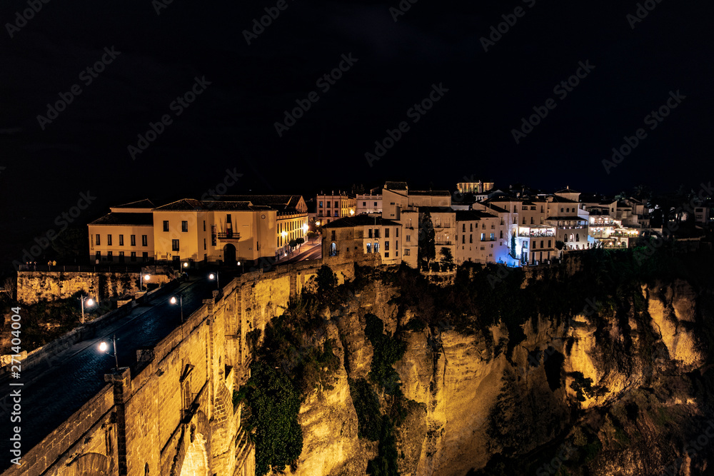night view of the city of ronda spain