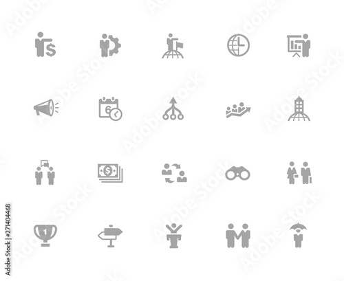 Business Concepts Icons Set    32 pixels Icons White Series - Vector icons designed to work in a 32 pixel grid.