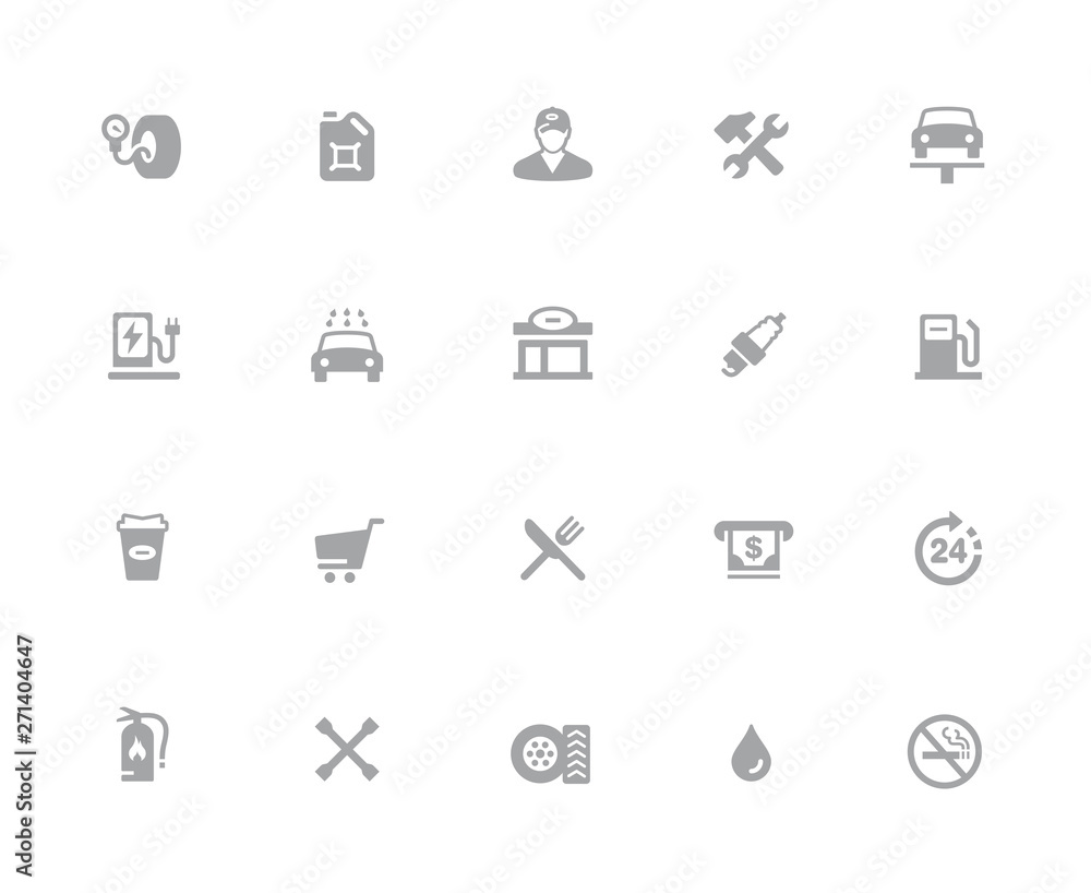 Gas Station Icons // 32 pixels Icons White Series - Vector icons designed to work in a 32 pixel grid. Gas Station Icons // 32 pixels Icons White Series - Vector icons designed to work in a 32 pixel grid.