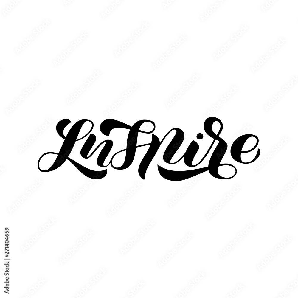 Inspire brush lettering. Vector illustration for clothes, banner