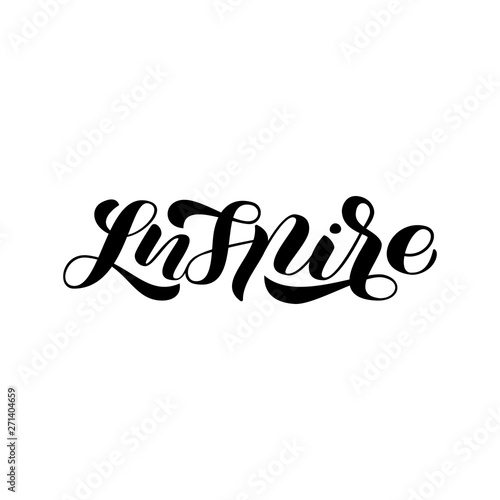 Inspire brush lettering. Vector illustration for clothes, banner